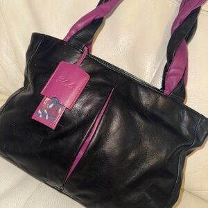 Elegant Black and Purple Tote Bag